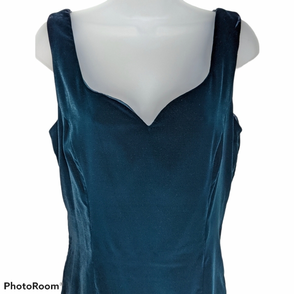 Vintage Velvet Dress Karen Lucas for Niki Green Wiggle Dress Sleeveless Union 12 - Picture 3 of 15